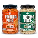 Twin Peaks Low Carb, Keto Friendly Protein Puffs Combo Pack, 1 Jug Sour Cream Flavor Puffs + 1 Jug Nacho Cheese Flavor Puffs