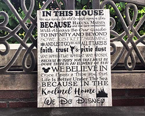 Disney Themed Sign, We Do Disney, In This House, Wedding Gift, Custom Canvas, Free Personalization Family Name, House Warming #TOP4