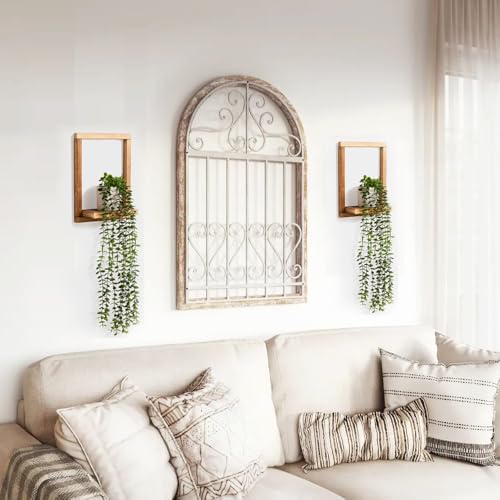 Modern Farmhouse Wall Decor – SOONOW Shelves with Faux Plants - Image 4