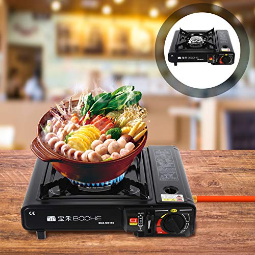 Hemoton Queimador de Fogão a Gás Butano Portátil Camping à Prova de Vento Cozinhando Queimador de Ch