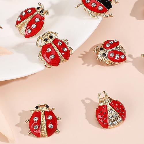 Image of Abaodam 12Pcs Ladybug Brooch Pins Small Lapel Pins for Women Insect Brooch Creative Clothing Corsage Party Accessories for Girls Ladies