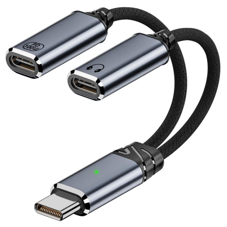 Image of 1-to-2 USB-C Audio and Charging Adapter, Supports Charging and Listening to Music, 480MBbps Data Transfer, Suitable for 1Ph /one 16 /15 Series, iP.ad, Ma /Book, Gal.axy S24 /S23, etc (2 in 1 Type C)