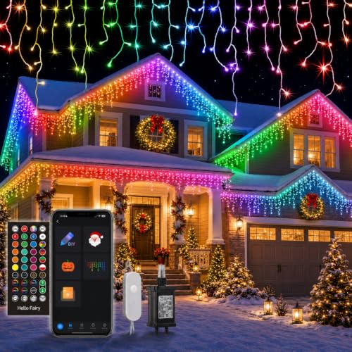 66FT Smart Color Changing Icicle Lights with App Control