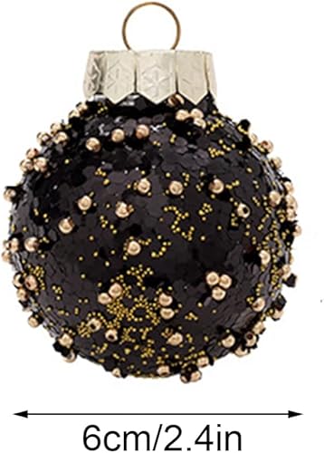 Miniatura 2 de MSUIINT 25 bolas de Navidad, 2.4 pequeñas bolas de Navidad inastillables para árbol de Navidad, bolas colgantes con purpurina para árbol de Navidad,