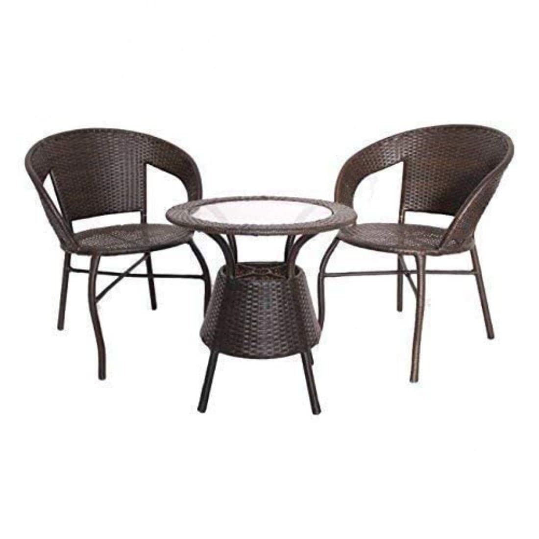 Bhairav Store D-12| Seating Table & Chair Set for Balcony, Outdoor, Garden | Coffee Table Set Furniture with 1 Table & 2 Chair Set