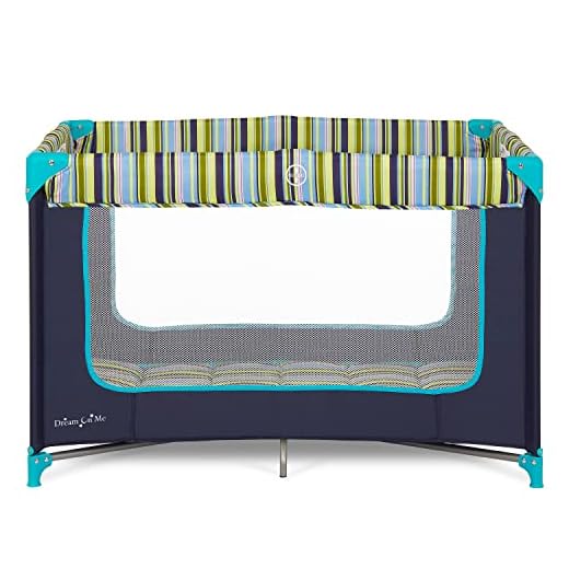 Dream On Me Zodiak Baby Playard, Breathable Mesh Sides, Soft Comfortable Mattress, Quick & Easy to Fold with Travel Carry Bag, Compact Space Saving Design - Navy