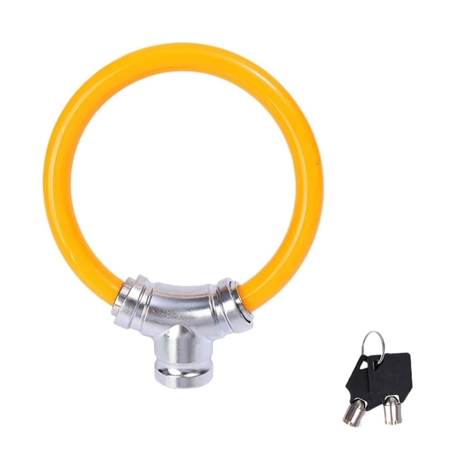Giveduno Oranje Bicycle Lock, Mountain Bike Locks Portable Key Ring Skateboard Multicolor
