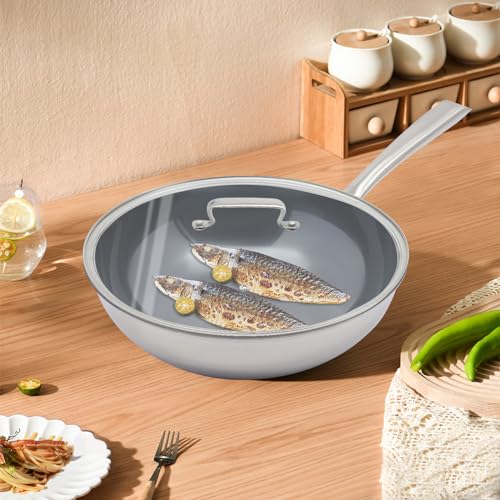 Wok de Titanio Puro Azul 30cm, Sartén Tradicional 11.8" miniatura 2