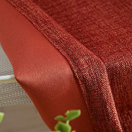 Kotile Burnt Orange Curtains For Bedroom - Faux Linen Texture Room Darkening Curtains 84 Inch Length, Grommet Top Dark Orange Curtains For Living Room, 52 X 84 Inch, 2 Panels, Burnt Orange/Rust #TOP7