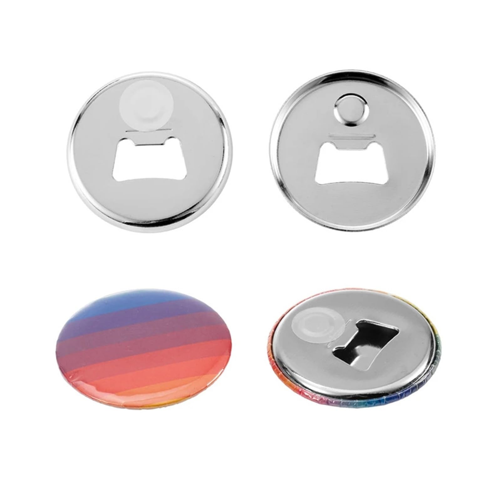 Lot de 100 badges magnétiques de réfrigérateur et décapsuleur de bière 2 en 1 58 mm, pièces de fabrication for machine à badges et boutons, accessoires Polyvalent