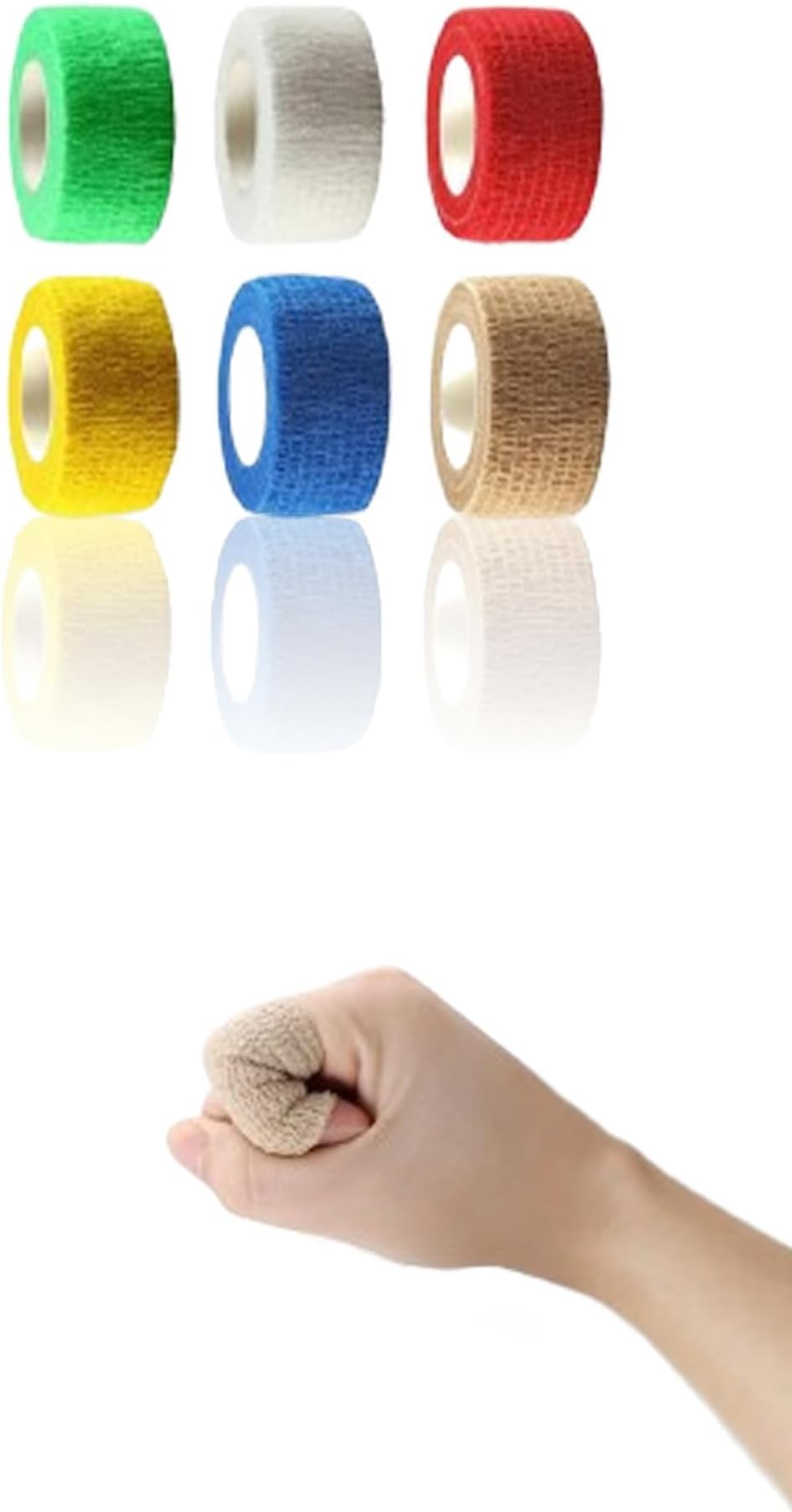 Sweet seven 12 Rolls of 1" x 5 Yards Cohesive Bandage Wrap - Self Adherent, Breathable Vet Tape for Sports, Wrist, Ankle, and Tattoo Wraps - Elastic Adhesive Bandage