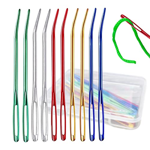 Yarn Needles Tapestry Needle for Crochet - 10 PCS Large Eye Darning Needle for Sewing,Blunt and Curved Tapestry Needle for Knitting,Weaving Stitch Supplies with Plastic Storage Case - YAWALL