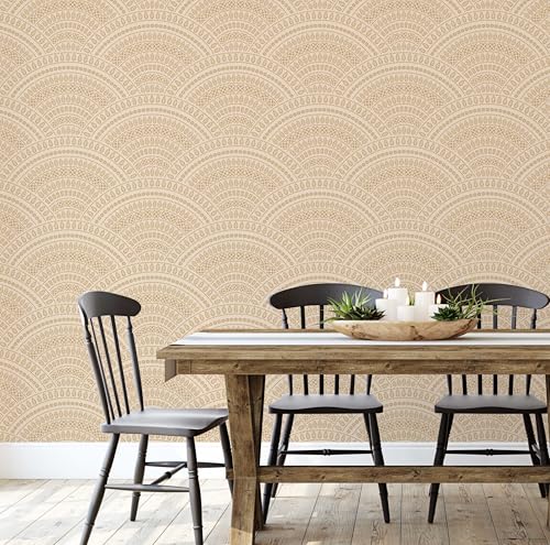 Papier peint adhésif imperméable mandala beige 63x304cm
