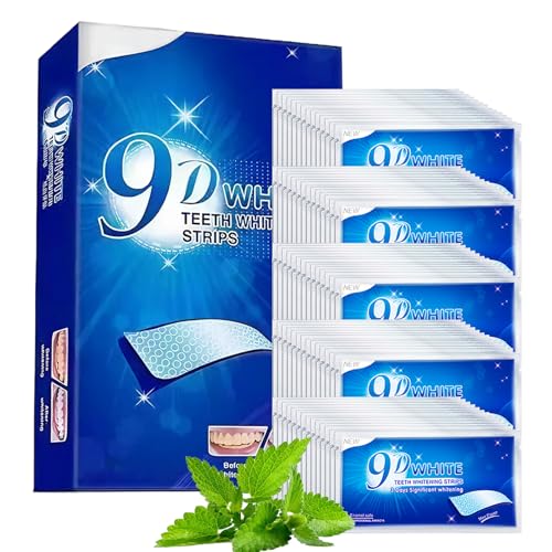 Lot de 70 bandes blanchissantes - Élimination efficace des taches - Doux pour l'émail - Avec 2 brosses à dents pour un sourire blanc éclatant - Brillance nacrée