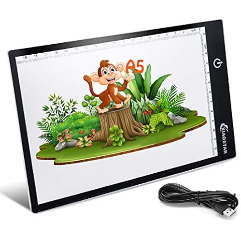 A5 Light Box Drawing Pad, Tracing Table Power by USB Cable with 3 Brightness Adjustable Just for Drawing ,Writing and Painting (Polyurethane) Cover