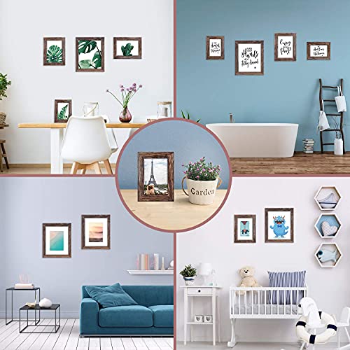 QHou-5×7-Picture-Frame-Wood-Pattern-Rustic-Brown-Photo-Frames-Packs-4-with-High-Definition-Glass-for-Tabletop-or-Wall-Decor-QH-PF5X7-BR QHou 5×7 Picture Frame Wood Pattern Rustic Brown Photo Frames Packs 4 with High Definition Glass for Tabletop or Wall Decor QH PF5X7 BR