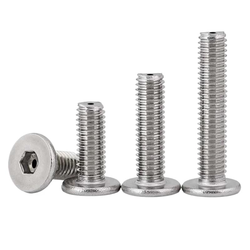 M5 SS304 Acciaio Inox Allen Spina Esagonale Utrasottile Testa Piatta Viti Cave Bulloni (50,M5 x 35mm)