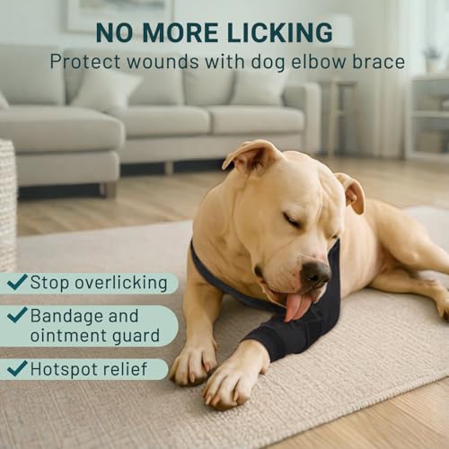 Image of Dog Elbow Protector Brace, Dog Leg Sleeves Anti-Licking for Arthritis, Hygroma, Pressure Sores, and Calluses, Dogs Elbows Pads & Shoulder Brace for Elbow Dysplasia and Injury Recovery, Right M