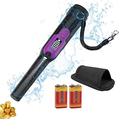 Pinpoint Metal Detector Pinpointer, LCD Display Fully Waterproof Underwater 30m/50FT Gold Metal Detector Pinpointer, Include 9V Battery 360°Search Tr