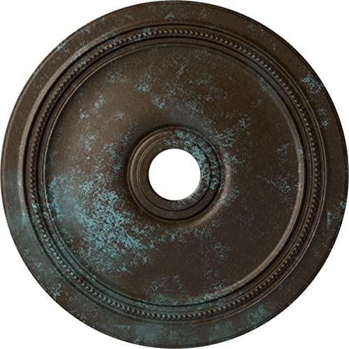Image of Ekena Millwork CM24DIBBS Diane Ceiling Medallion, 24 inchOD x 3 5 /8 inchID x 1 1 /4 inchP (Fits Canopies up to 6 1 /4 inch), Hand-Painted Bronze Blue Patina