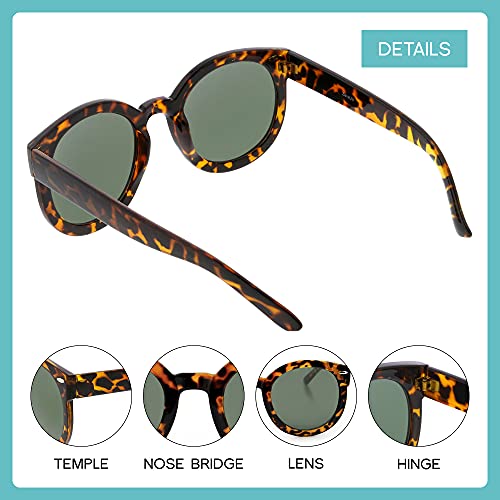 zeroUV - Round Retro Oversized Sunglasses for Women with Colored Mirror and Neutral Lens 53mm3