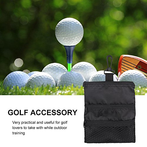 VBESTLIFE Golf Tee Bag Golf Tee Storage Pouch Zippered Golf Tee Ball Marker Storage Bag with Small Hook Golf Accessories Golf Leisure Sport - Image 4