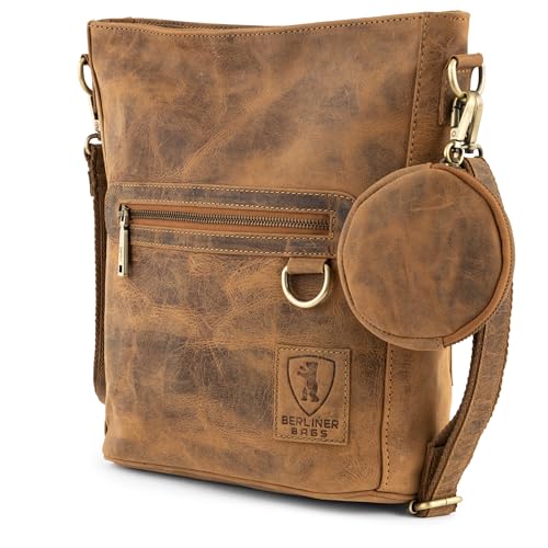 BERLINER BAGS Vintage Genuine Leather Shoulder Bag Siena, Handbag, Crossbody Bag for Women