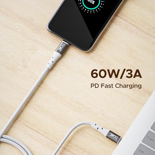 boAt TypeC C300 TangleFree,Sturdy Cable with 60W/3A PD Fast Charging