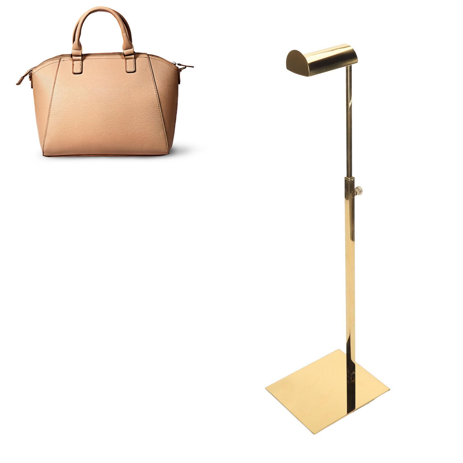 Denash Hanging Bag Display Rack, Multifunctional Stainless Steel Bag Display Stand Easy Installation for Clothing Stores (Stainless steel 2)