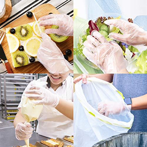 Disposable Gloves, 1000 Pcs Plastic Gloves for Kitchen Cooking Cleaning Food Handling by Teivio