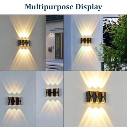 Image of fizzytech 18W LED Up & Down Wall Light, Modern Aluminum Decorative Wall Lamp with Warm White Lighting for Living Room, Bedroom, Hallway & Staircase, Pack of 2