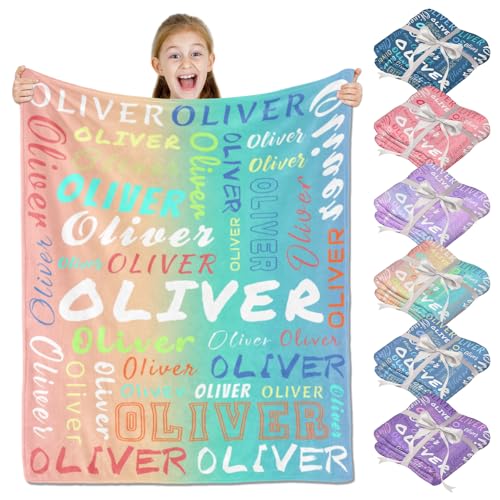 Image of PUREFLY Ships Next Day-Personalized Blanket for Kids- Custom Blanket with Name for Teen Girls and Boys, Birthday Gifts for Women and Men, Customized Flannel Throw, Christmas Blankets Gifts for Baby