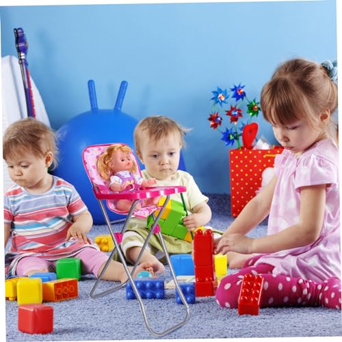 Silla alta para muñeca con bandeja regulable que soluciona el desorden 4