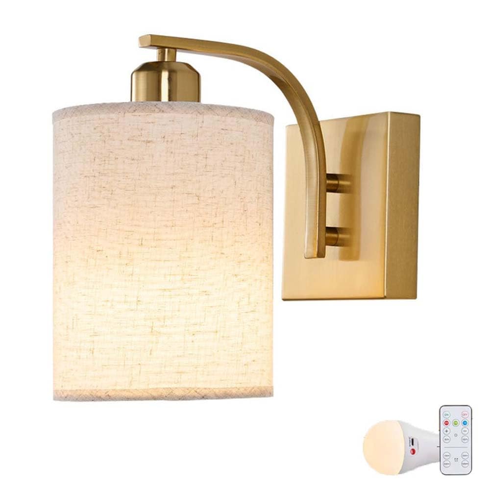 Lámpara de pared E27 interior color oro con cargador USB para iluminación de pasillos modernos