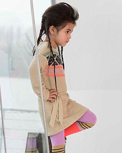 Girl's Tights with Stripes Lilac, Sizes 3-122