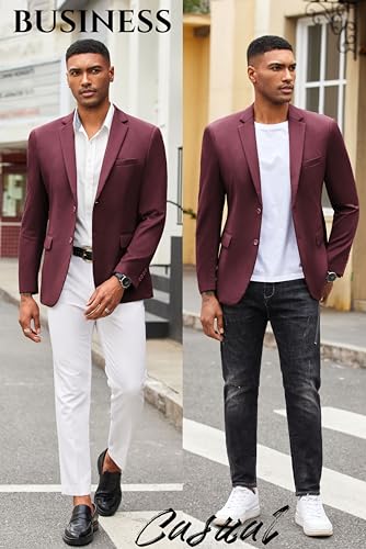Image of COOFANDY Mens Casual Blazer Slim Fit Suit Jacket Lightweight Knit Sport Coat Two Button Blazer Jacket