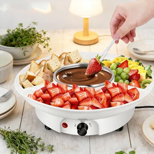 Set eléctrico de fondue para chocolate 25W con 10 tenedores miniatura 2
