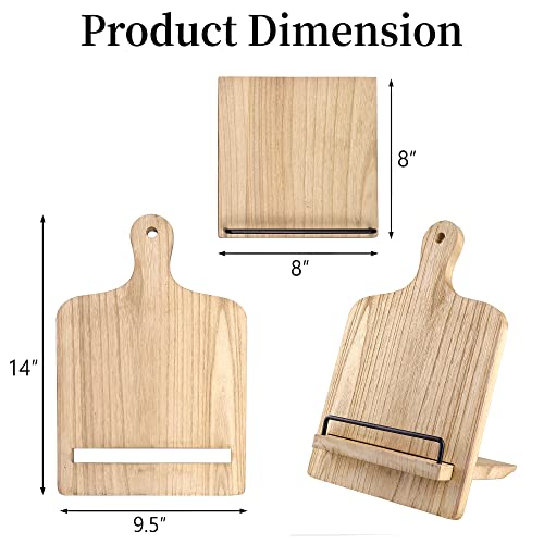 Yangshuo YCH-RUSTIC BROWN Cookbook Stand Wood Cookbook Holder: Farmhouse Kitchen Cookbook Stand - Adjustable Cookbook Recipe Stand thumb #5