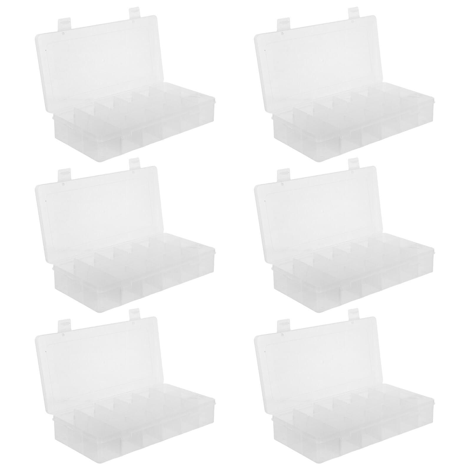 Petits accessoires enfin triés dans cette boîte de rangement transparente modulable
