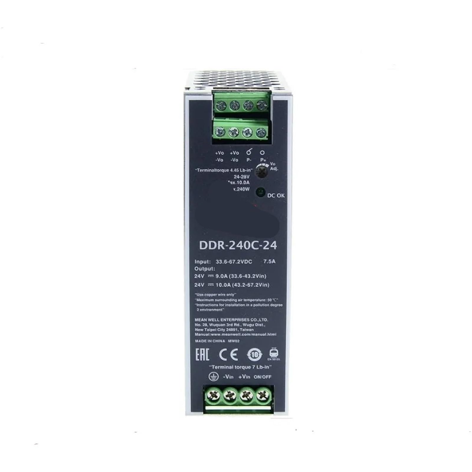 DDR-240D-48 alimentation robuste avec isolation haute tension