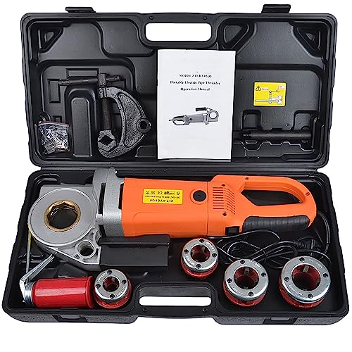 Máquina Roscadora de Tubos Kit de roscado de tubos, roscadora de tubos eléctrica, máquina roscadora de tubos de 2300 W, kit de accionamiento eléctrico portátil de alta resistencia, máquina r