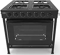 Fogão Industrial de 4 Bocas, Baixa Pressão com Forno, Realce CR221, Preto, 127/220V - Multimóveis
