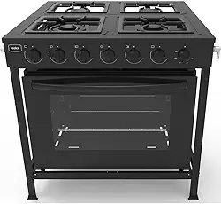 Fogão Industrial de 4 Bocas, Baixa Pressão com Forno, Realce CR221, Preto, 127/220V - Multimóveis