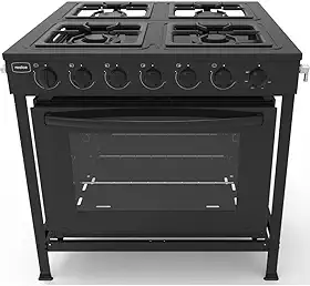 Fogão Industrial de 4 Bocas, Baixa Pressão com Forno, Realce CR221, Preto, 127/220V - Multimóveis