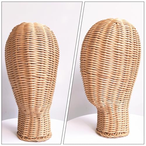 Support pour perruques présentoir chapeau rotin tressé rangement - 6