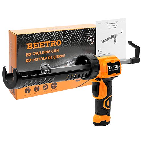 BEETRO Cordless Caulking Gun, 6V Automatic Adhesive Gun, 1/10 or 300ML Tube, 70mm/min Caulking Speed, Using 4 AA Batteries (Not Include)