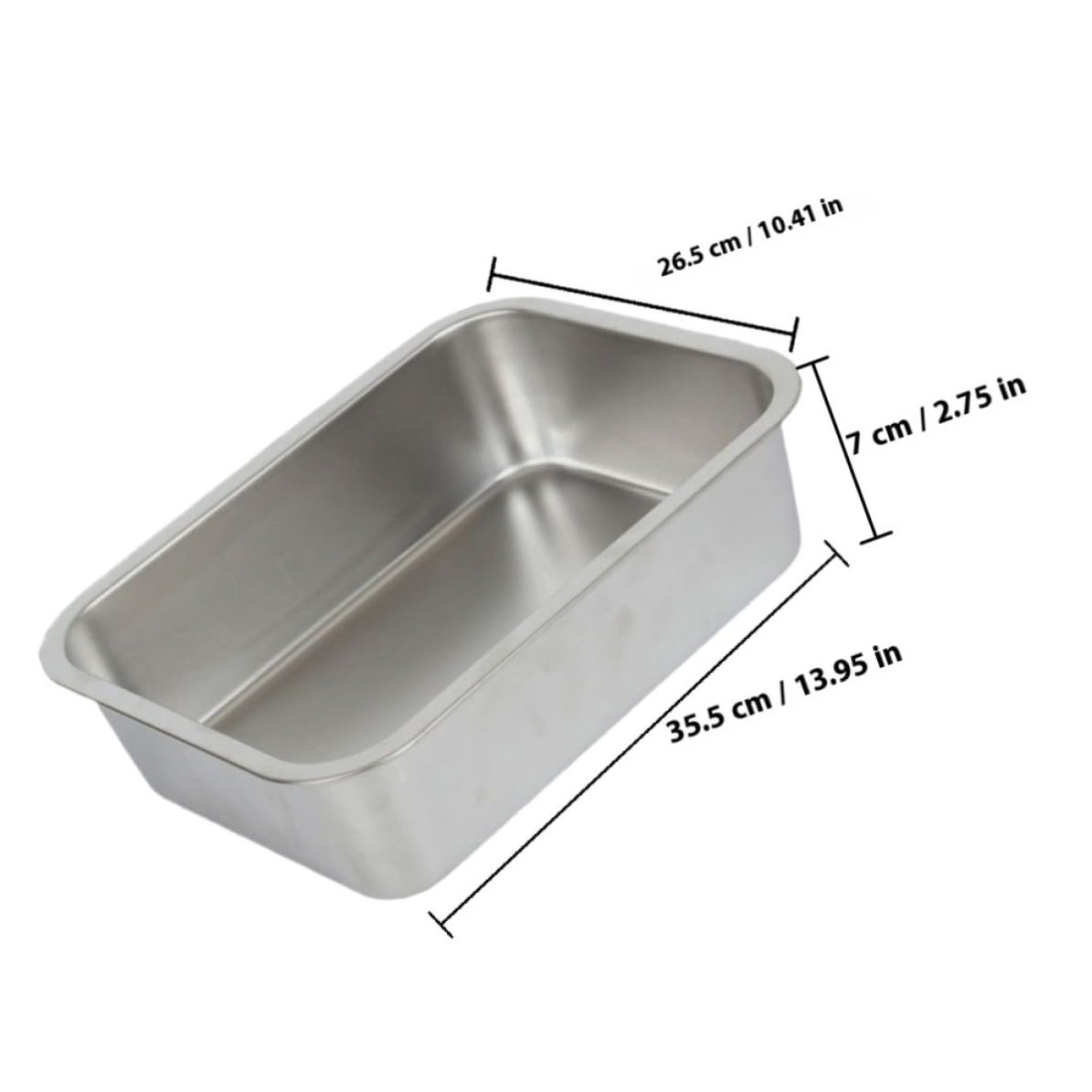 Toyvian 2 Stück Rechteckige Edelstahl Buffet Servierplatte 1,5l Silber