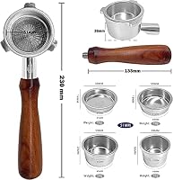 NEOUZA Espresso-Siebträger ohne Boden, 51 mm, kompatibel mit Delonghi La Specialista EC9335M EC9155M EC9355M EC9665M 304 Lebensmittel-Edelstahl mit druckfreiem Filterkorb (Kombi-Set) – Ansicht 2