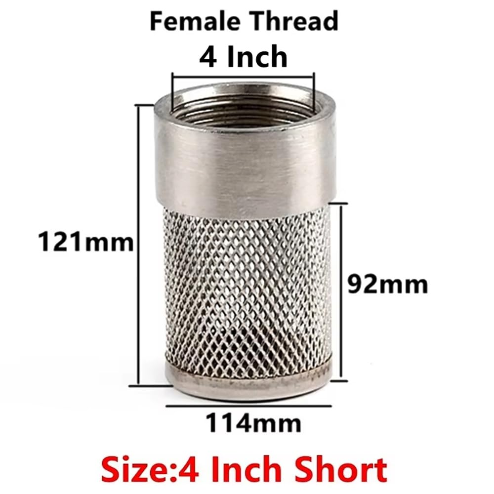 Filtro de agua SS304 malla de 1/2 a 4 pulgadas para riego, acuarios, mangueras de bomba, reutilizable de 1.2 pulgadas, tamaño corto, 1 pieza