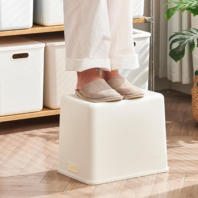 4 pack large plastic White storage bins Baskets, Toy Box Chest with Lids and Handle£¬Organizer Containers for Baby£¬Kids,snacks,Nursery£¬Shelves£¬Playroom, Bedroom£¬Office,Closet£¬home